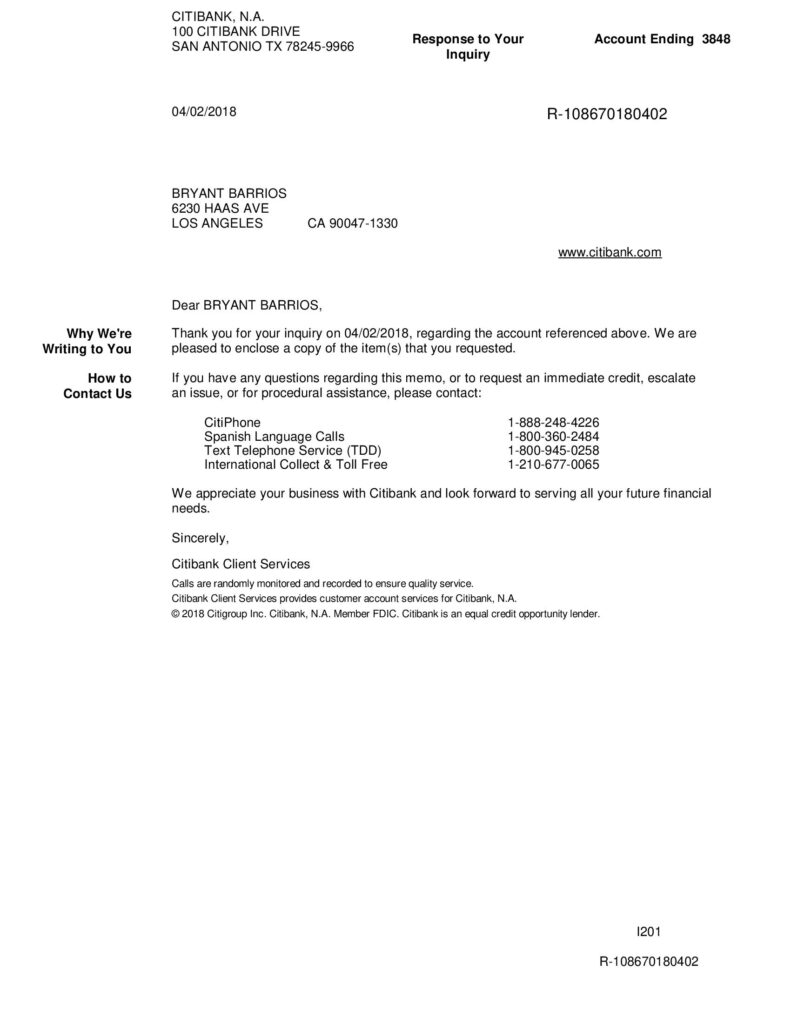 TD Bank Canada Statement