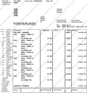 Canadian Credit Card Statement
