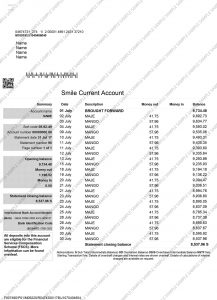 Smile Bank Statement