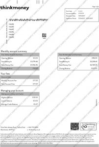 Think Money Bank Statement